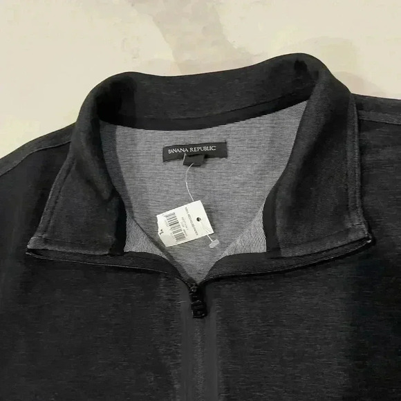 Banana Republic NWT Charcoal Gray HalfZip Pullover Sweater MensXL Preppy Classic - Picture 2 of 5